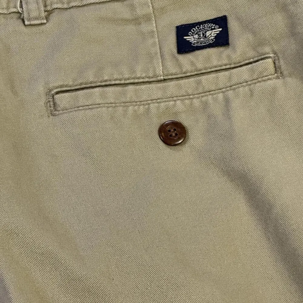 Dockers Pants Mens 36x34 D4‎ Relaxed Fit Khaki Business Pleated Beige